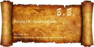 Bozsik Barnabás névjegykártya