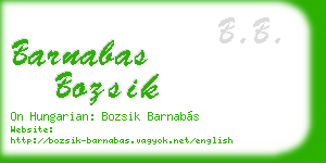barnabas bozsik business card