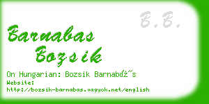 barnabas bozsik business card